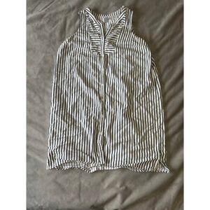 Old Navy Womens Navy White Striped Sleeveless Button Down Tunic Top Size M